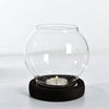 Transparent Round Glass Candlestick Holder