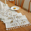 Embroided Cotton Autumn Branch Table Runner