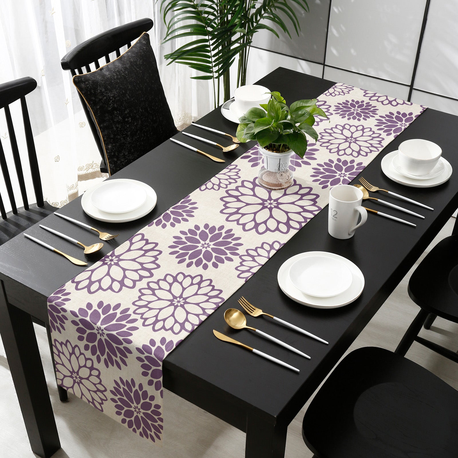 Enum Floral Linen Table Runner