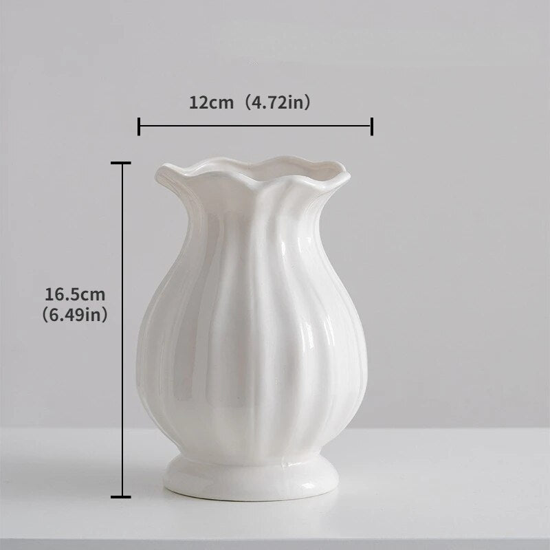 Antique Style White Table Vase
