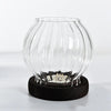 Transparent Round Glass Candlestick Holder