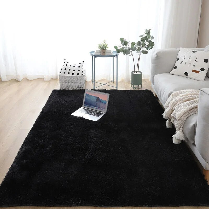 Plush Living Room Recentangular Carpet Rug