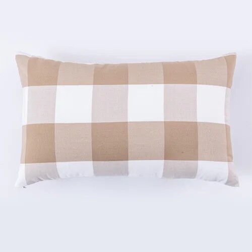 Cream Checkered Cushion Covers