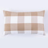 Cream Shade Checked and Striped Cushion Cases