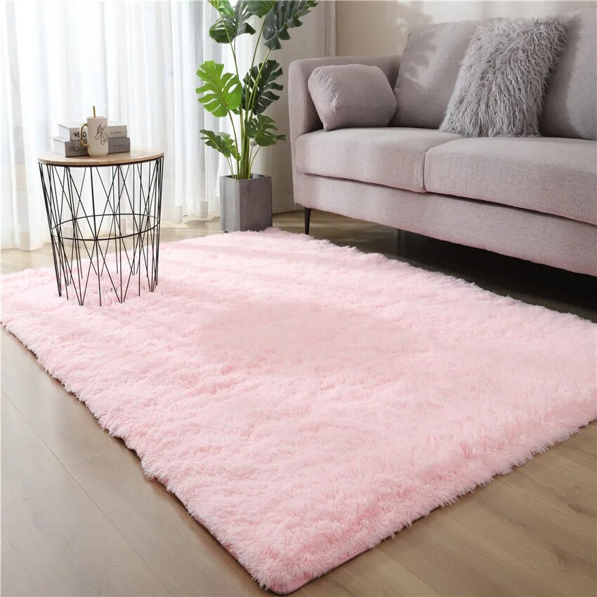 Plush Living Room Recentangular Carpet Rug