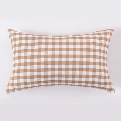 Cream Checkered Cushion Covers