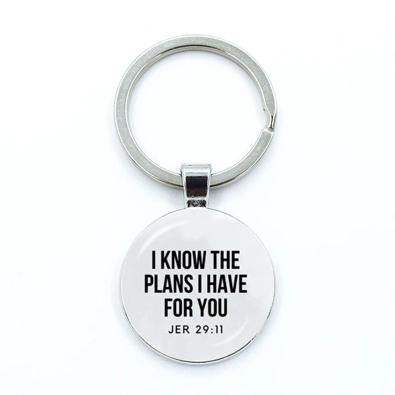 Bible Verse Silver Key Chains