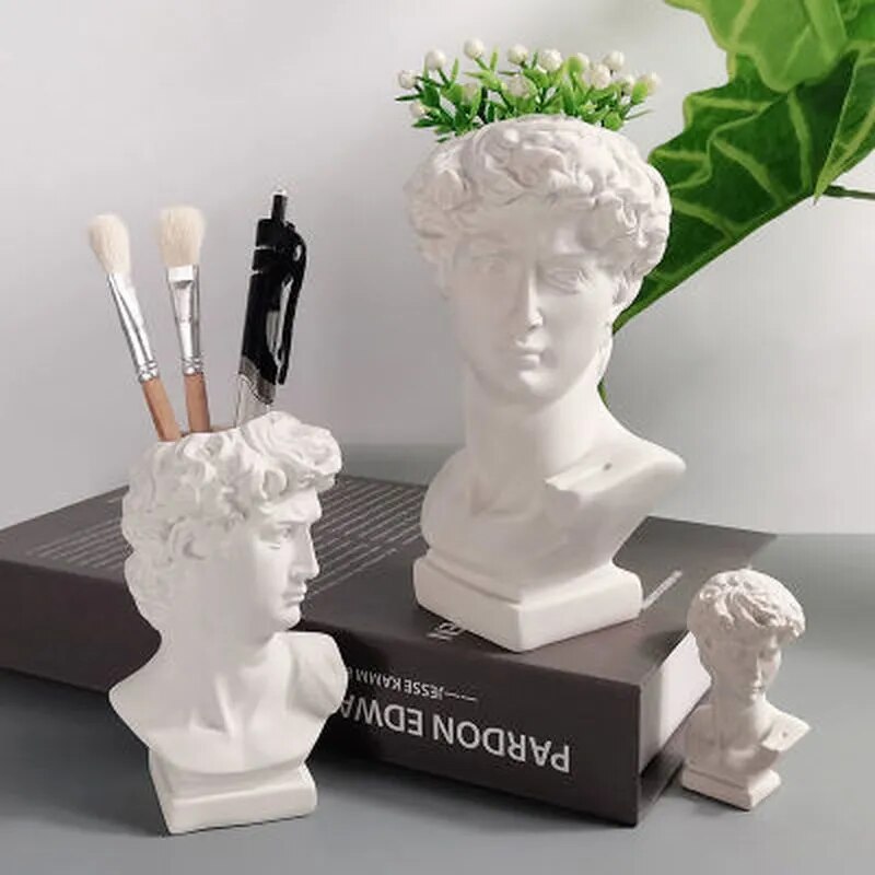 David Sculpture Flower Vase and Pen Holder