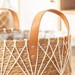 Net Pocket Rattan Storage Basket