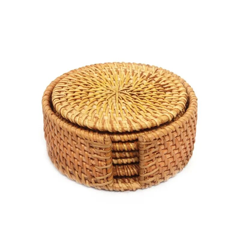 6pc Rattan Drink Coasters