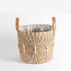 Net Pocket Rattan Storage Basket