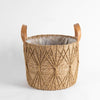 Net Pocket Rattan Storage Basket