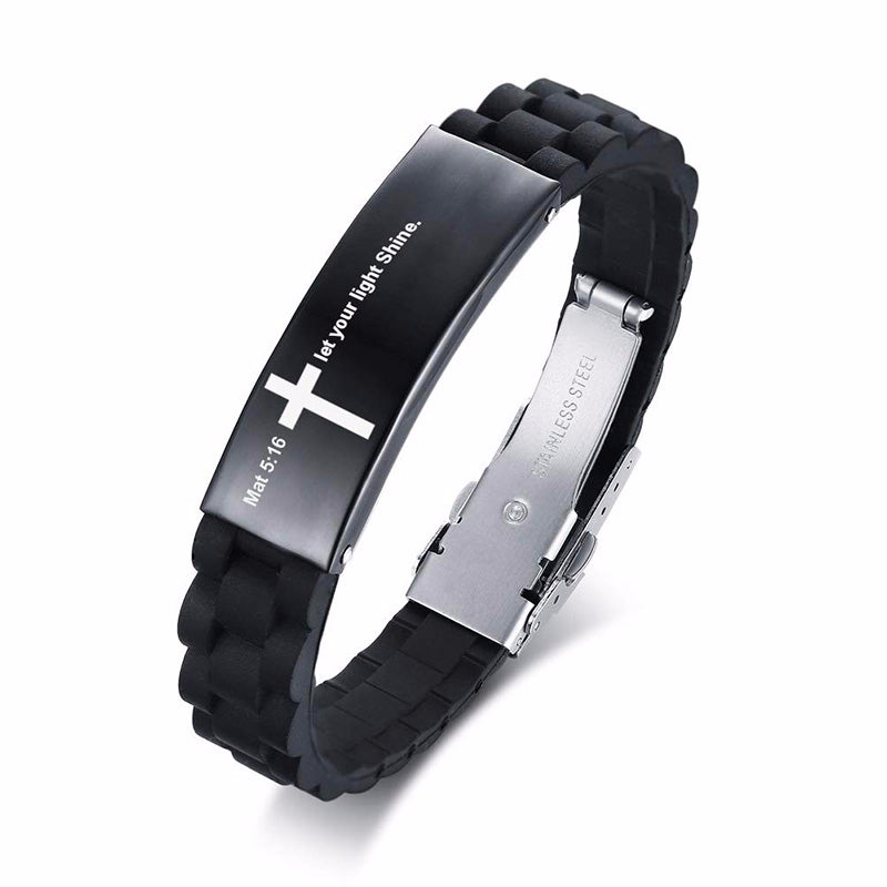 Scripture Stainless Steel Clasp Bracelet