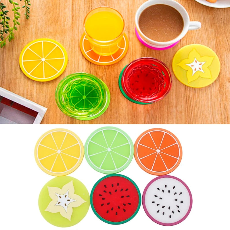 6pcs Fruit Patterned Drink Coasters