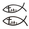 Christian Family Fish Decal Car Sticker