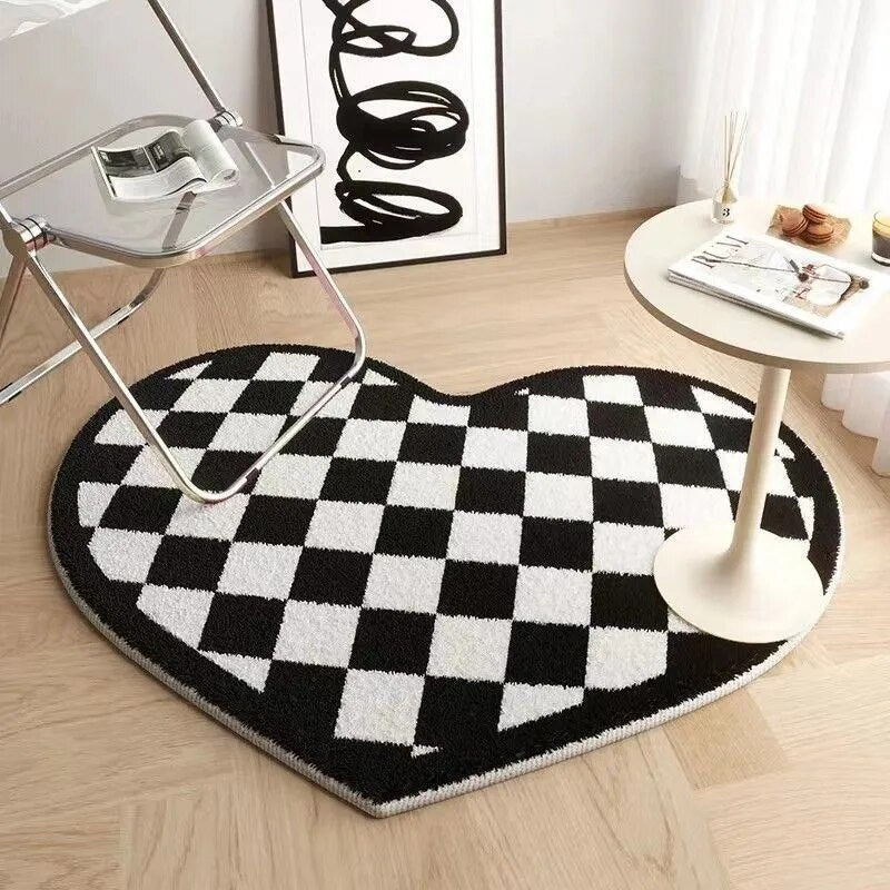 Faux Cashmere Love Heart Carpet Rug