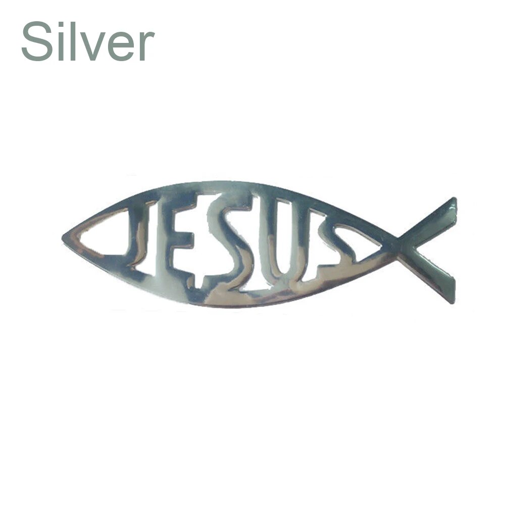 Jesus Fish Symbol 3D Christian Car Sticker