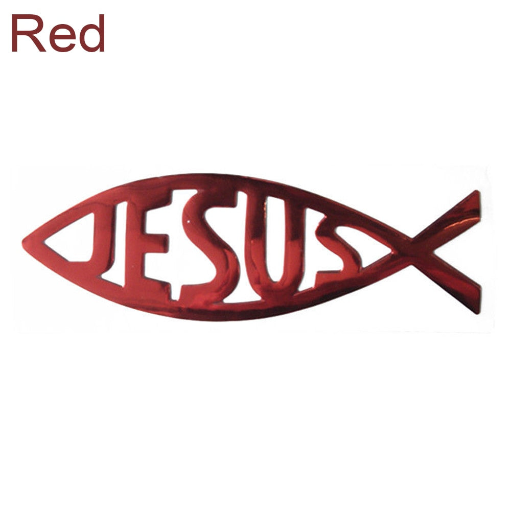 Jesus Fish Symbol 3D Christian Car Sticker