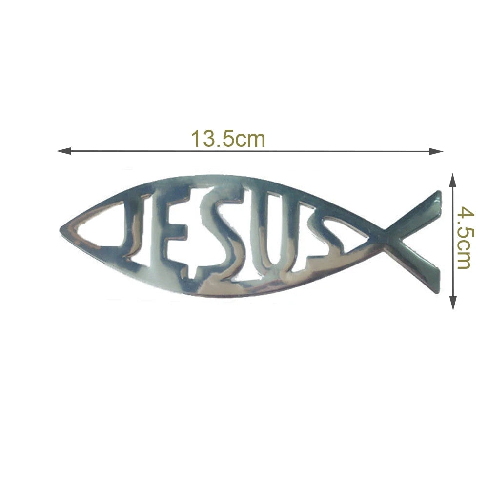 Jesus Fish Symbol 3D Christian Car Sticker