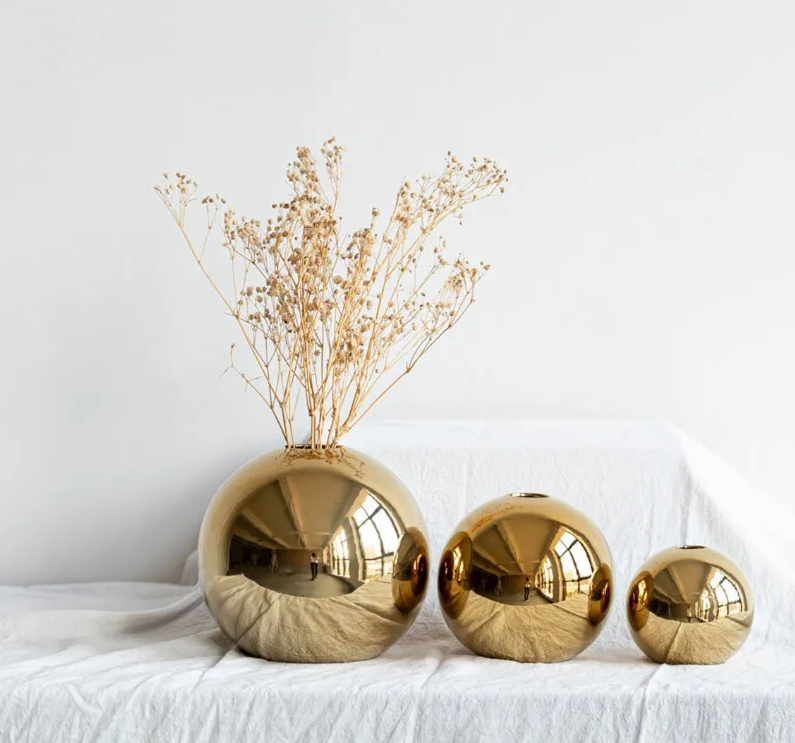Golden Plated Ball Vase