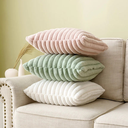 Grooved Plush Square Pillow Case