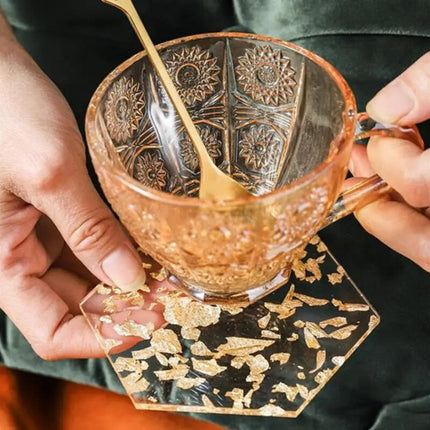 Gold Leaf Acrylic Coaster