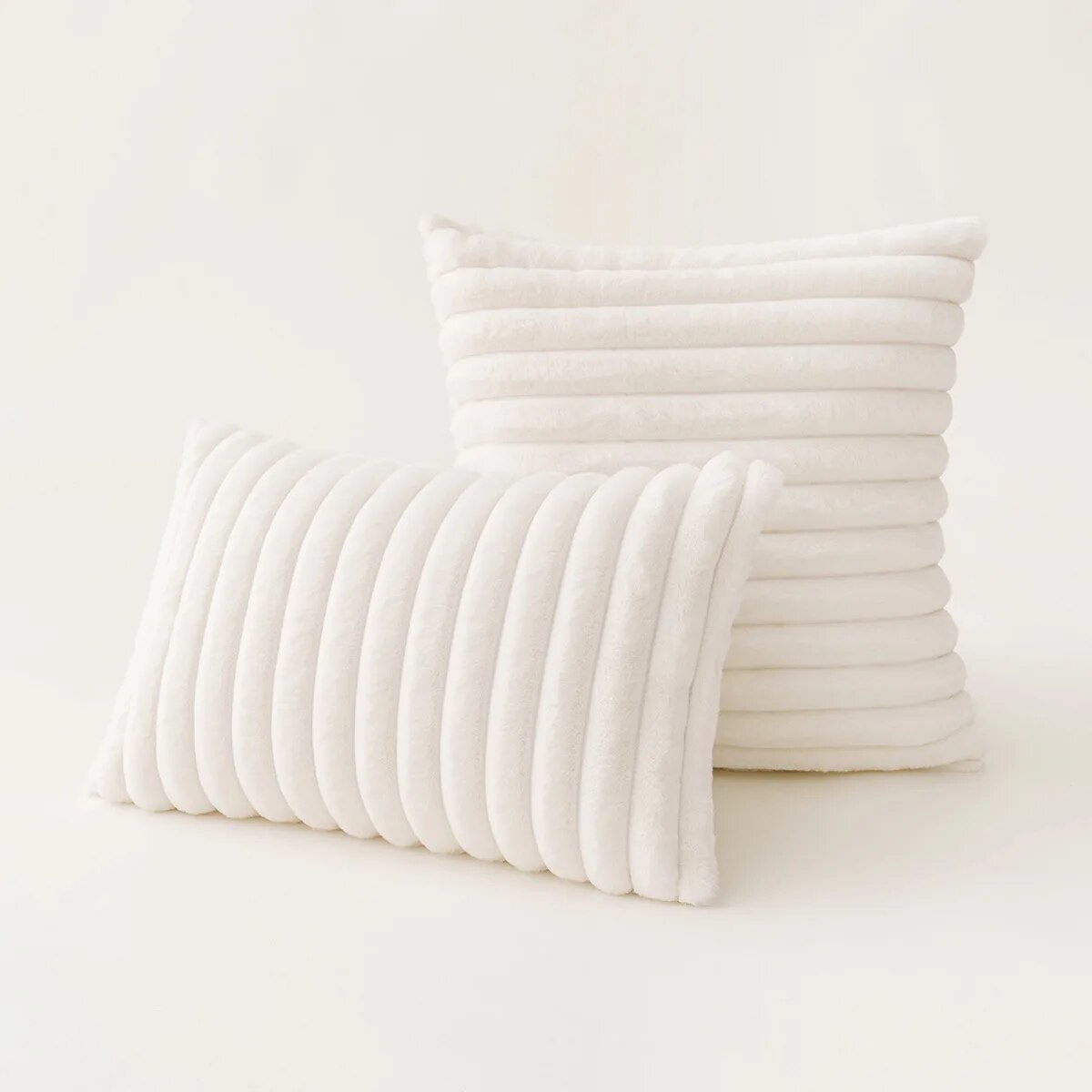 Grooved Plush Square Pillow Case