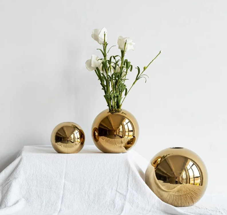 Golden Plated Ball Vase