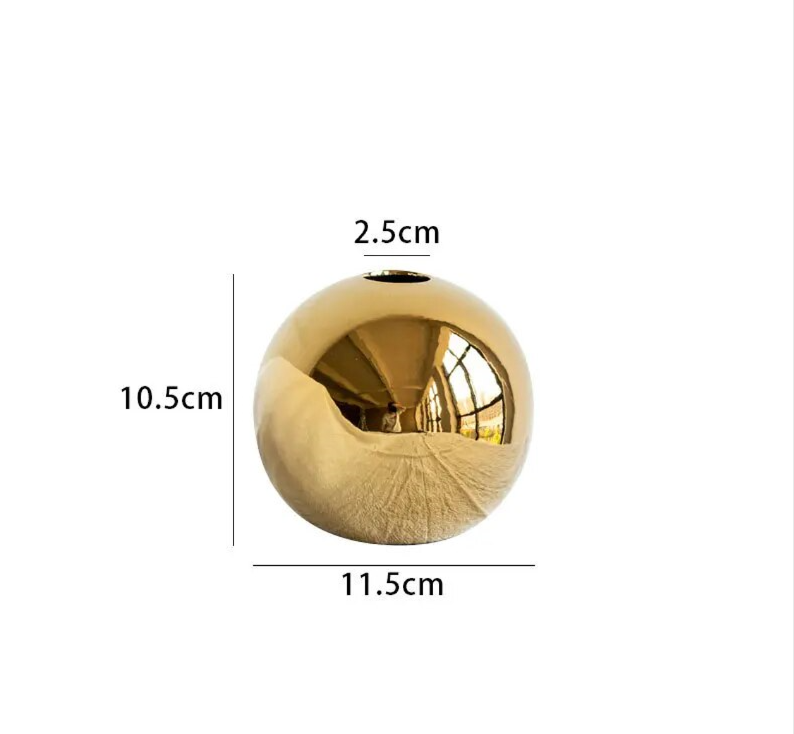 Golden Ball Plating Vase Ornament