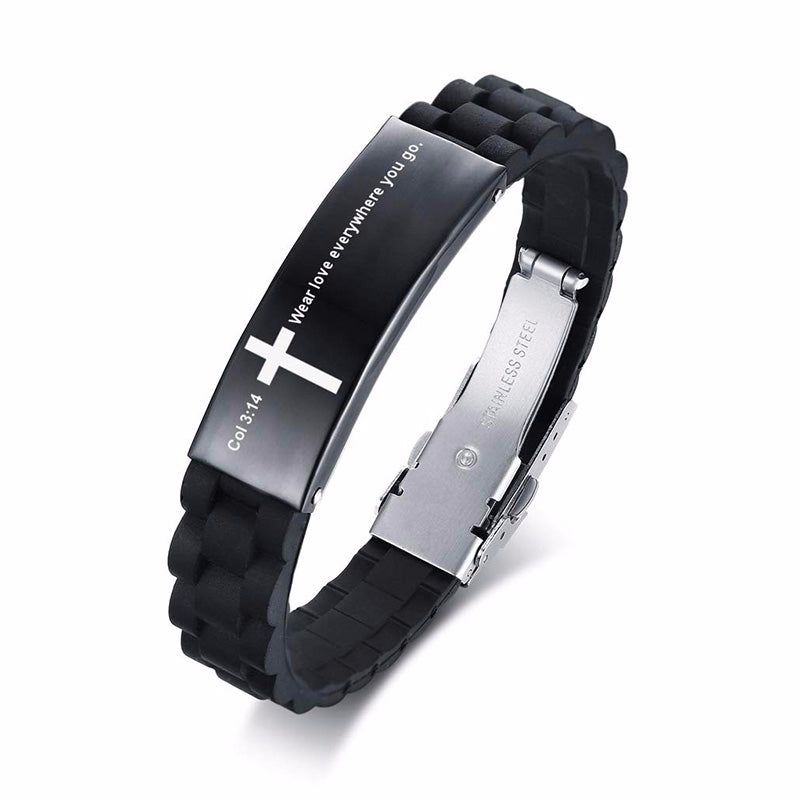 Scripture Stainless Steel Clasp Bracelet