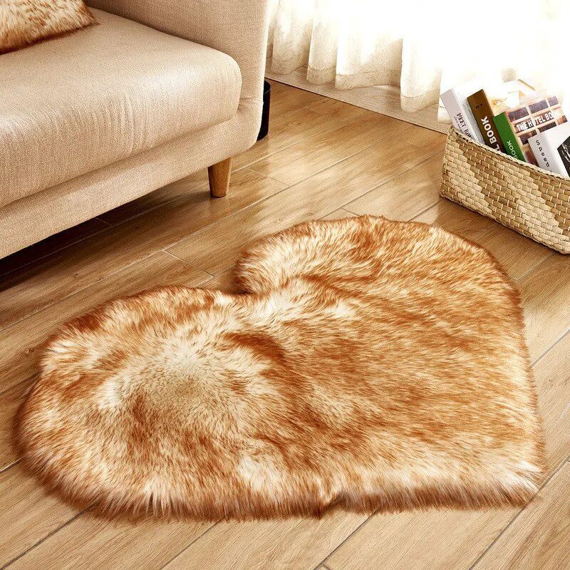 Heart Shaped Fur Rug