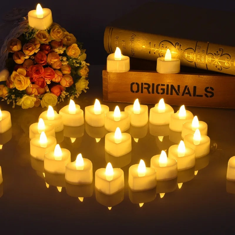 LED Flameless Heart-Shaped Candle