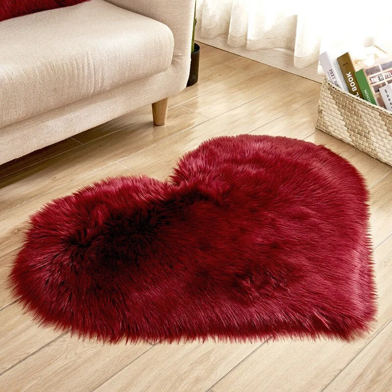 Heart Shaped Fur Rug