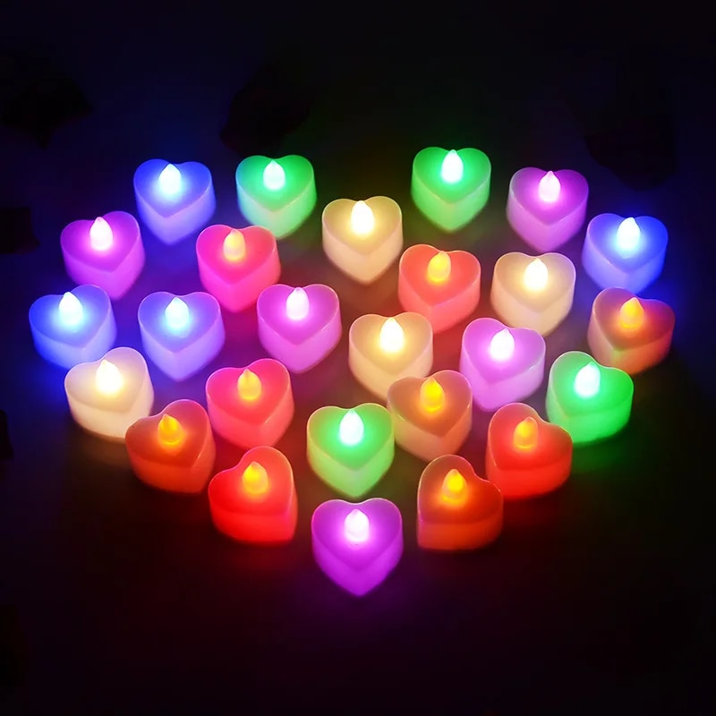 LED Flameless Heart-Shaped Candle