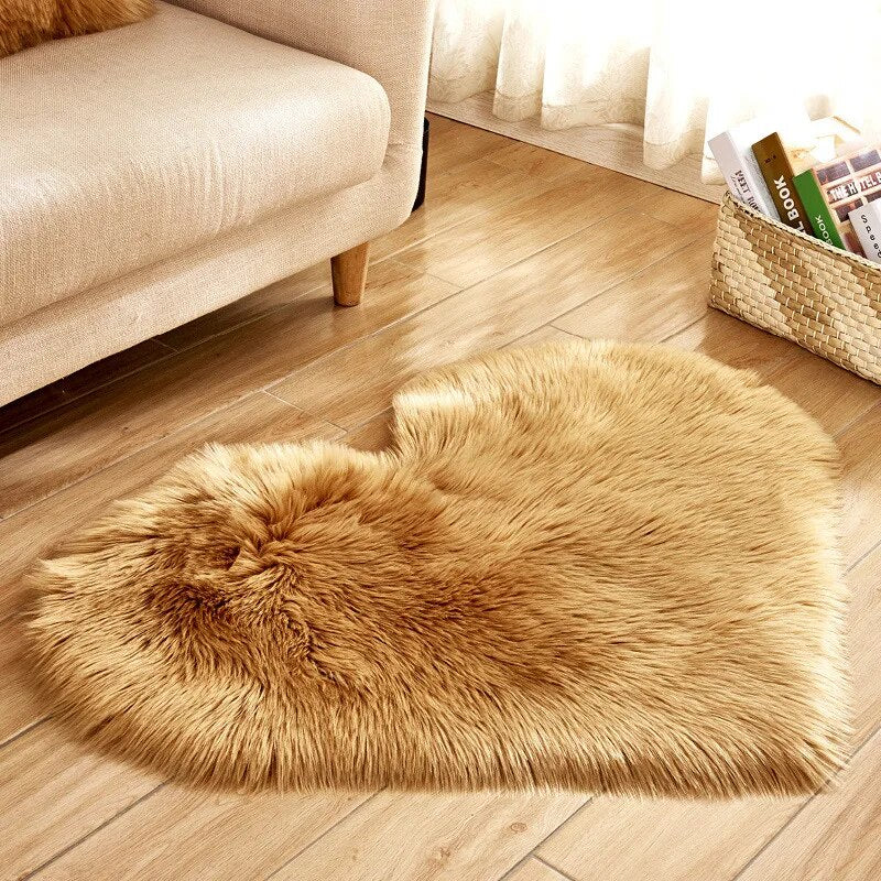 Heart Shaped Fur Rug