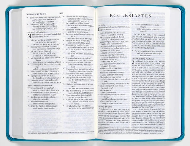 ESV Premium Bible – Teal Floral Design (Black Letter Edition)