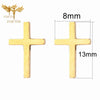 3 Pairs Christian Gold Cross Earrings Set