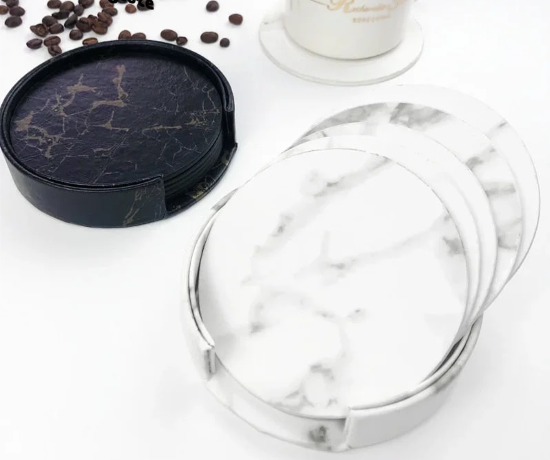 Marble PU Coasters Set of 6