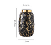 Marble Pattern Ceramic Gold Lid Vase