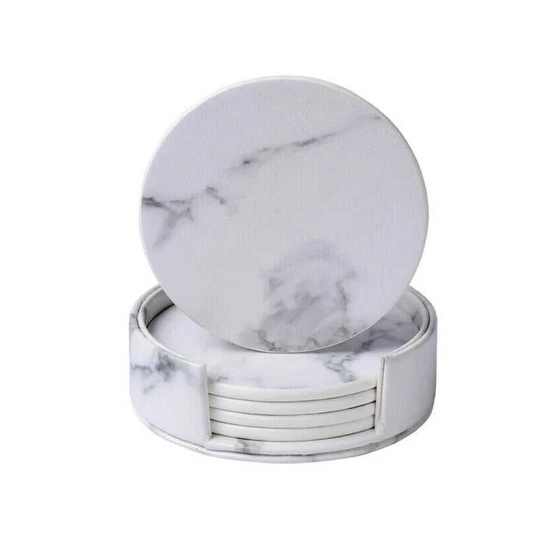 6pcs Marble PU Coasters