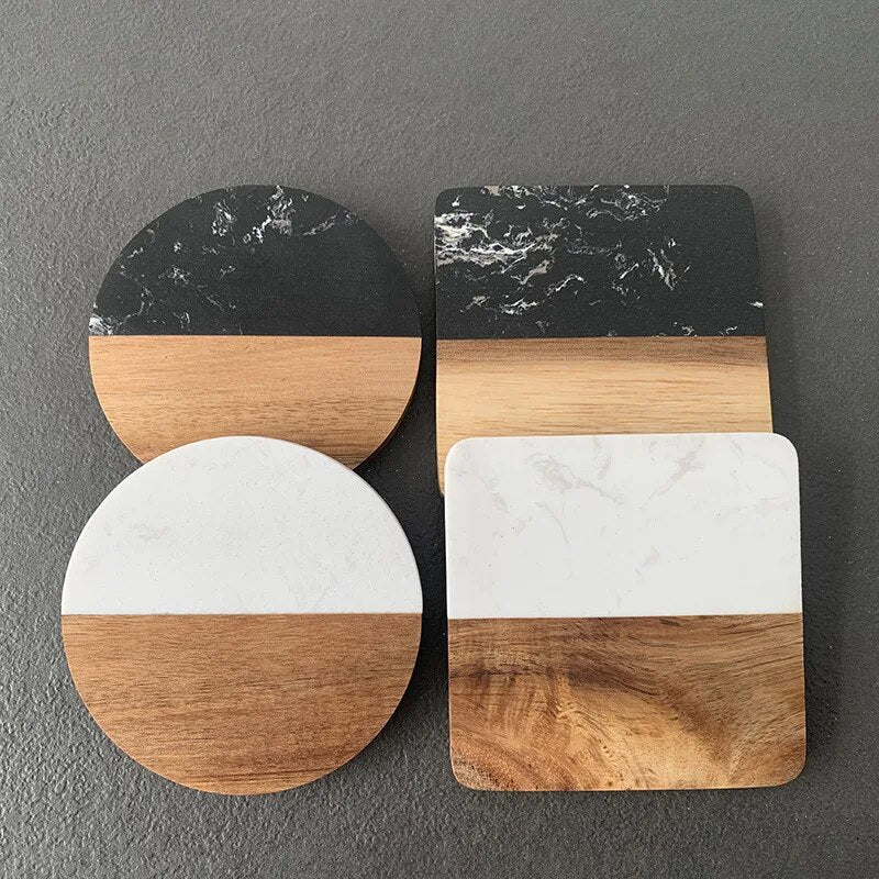 Marble Wood Combined Coasters