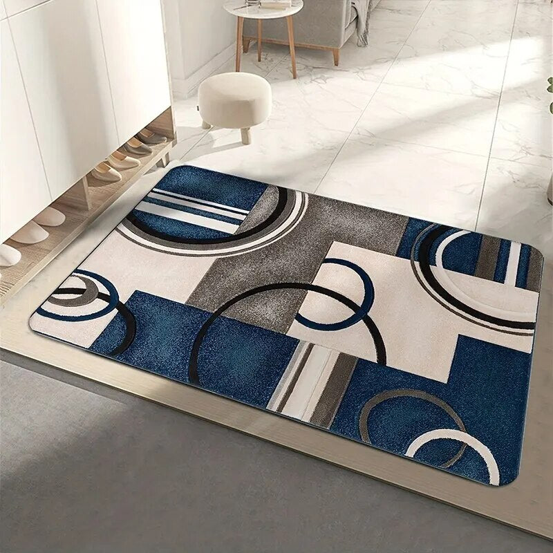 Abstract Blue Shade Floor Mat