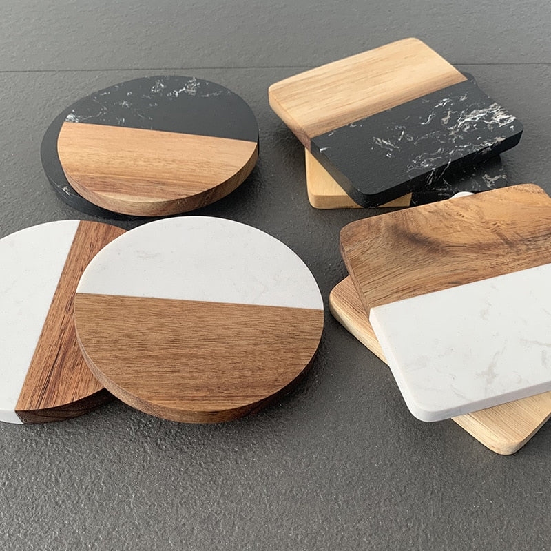 Marble Wood Combined Coasters