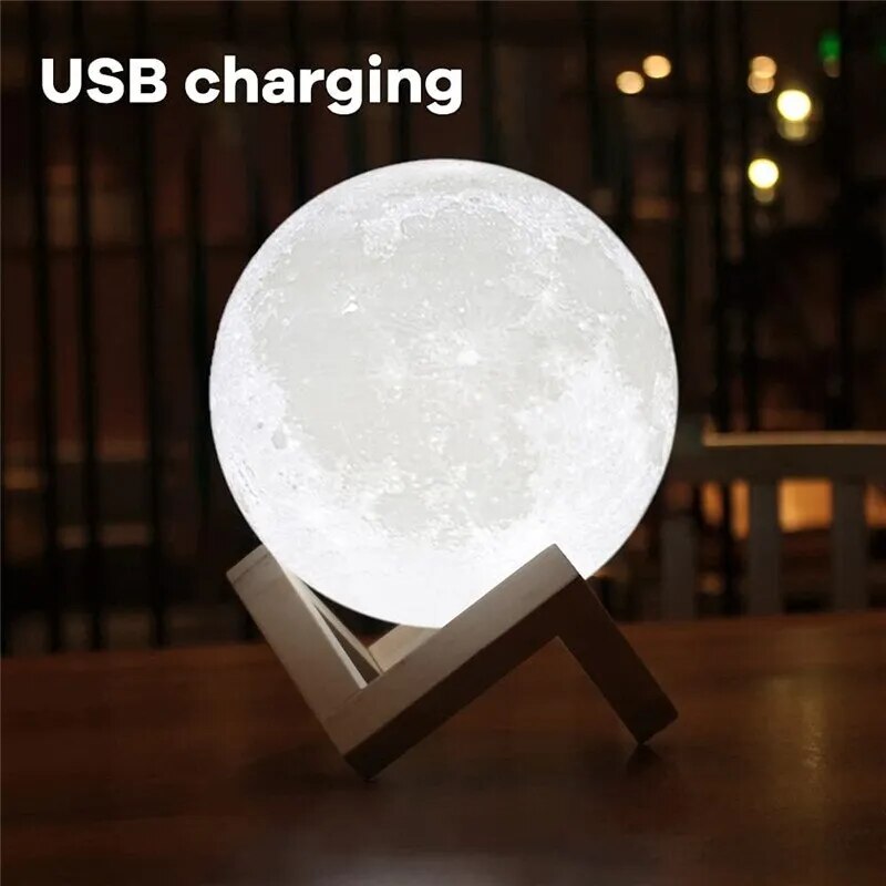 LED 3D Rechargeable Moon Lamp