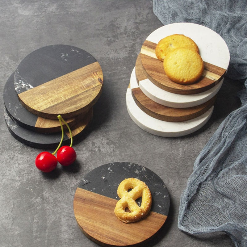 Marble Wood Combined Coasters