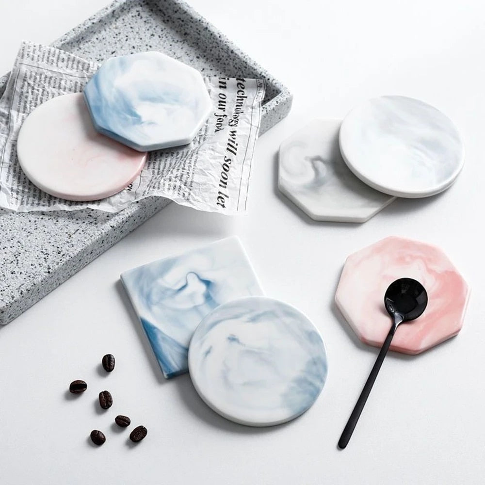 Luxury Marble Grain Ceramic Coasters