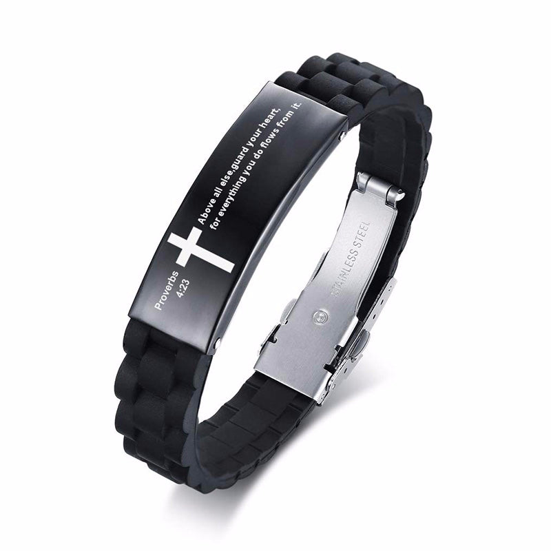 Scripture Stainless Steel Clasp Bracelet