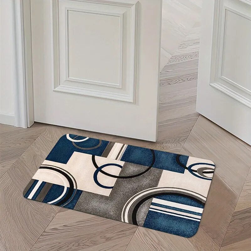 Abstract Blue Shade Floor Mat