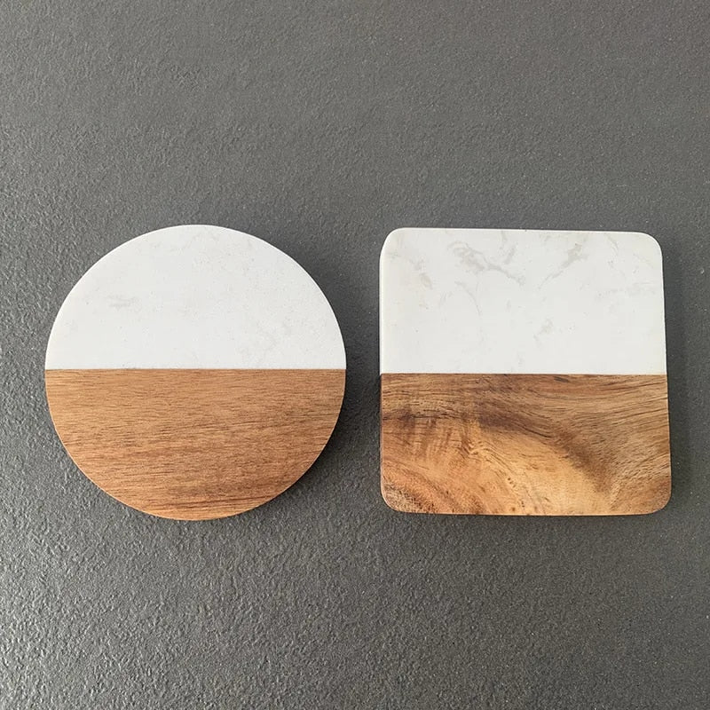 Marble Wood Combined Coasters