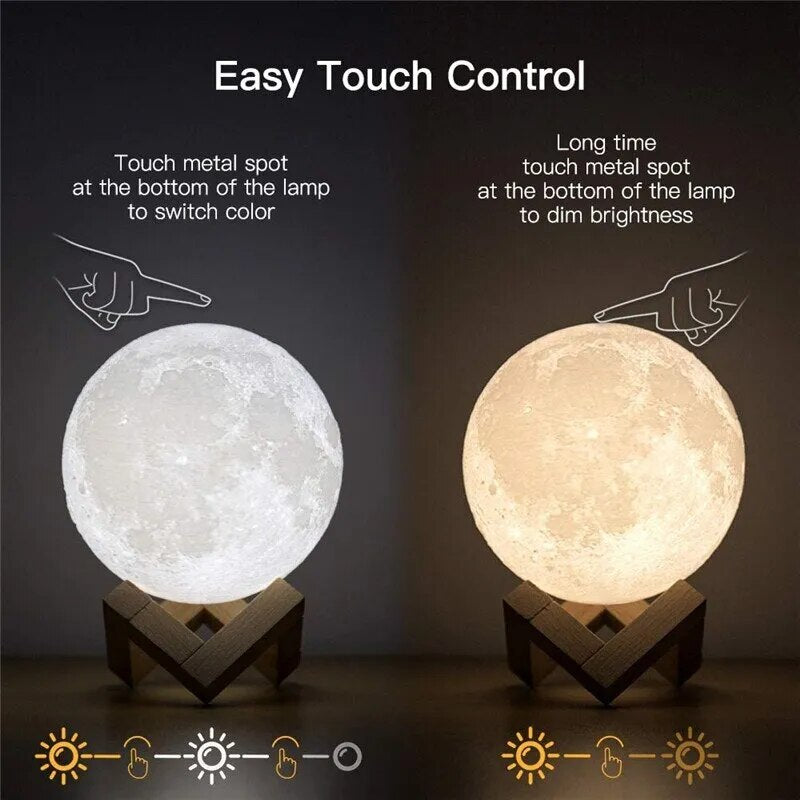 LED 3D Rechargeable Moon Lamp